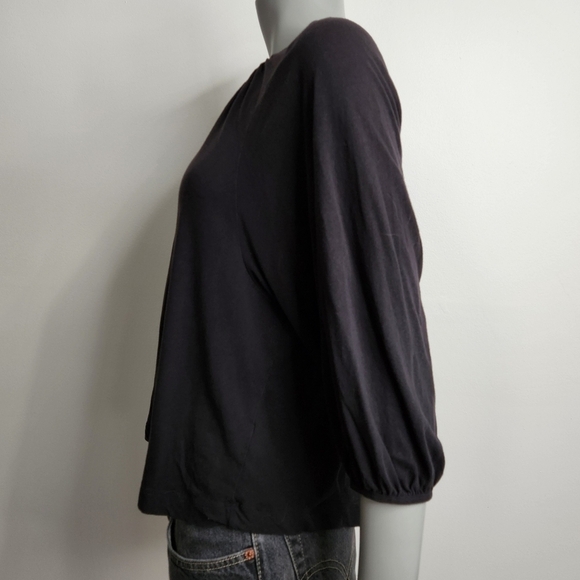 Everlane The Air Poet Black 3/4 Sleeve Crewneck Tee Shirt Size S - Picture 9 of 12